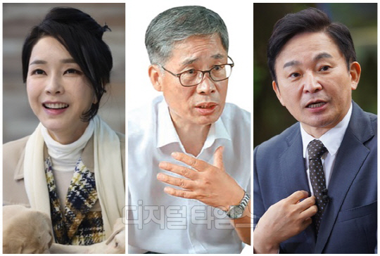 (왼쪽부터) 윤석열 대통령 부인 김건희 여사, 신평 변호사, 원희룡 국토교통부 장관. <디지털타임스 DB, 대통령실 제공>